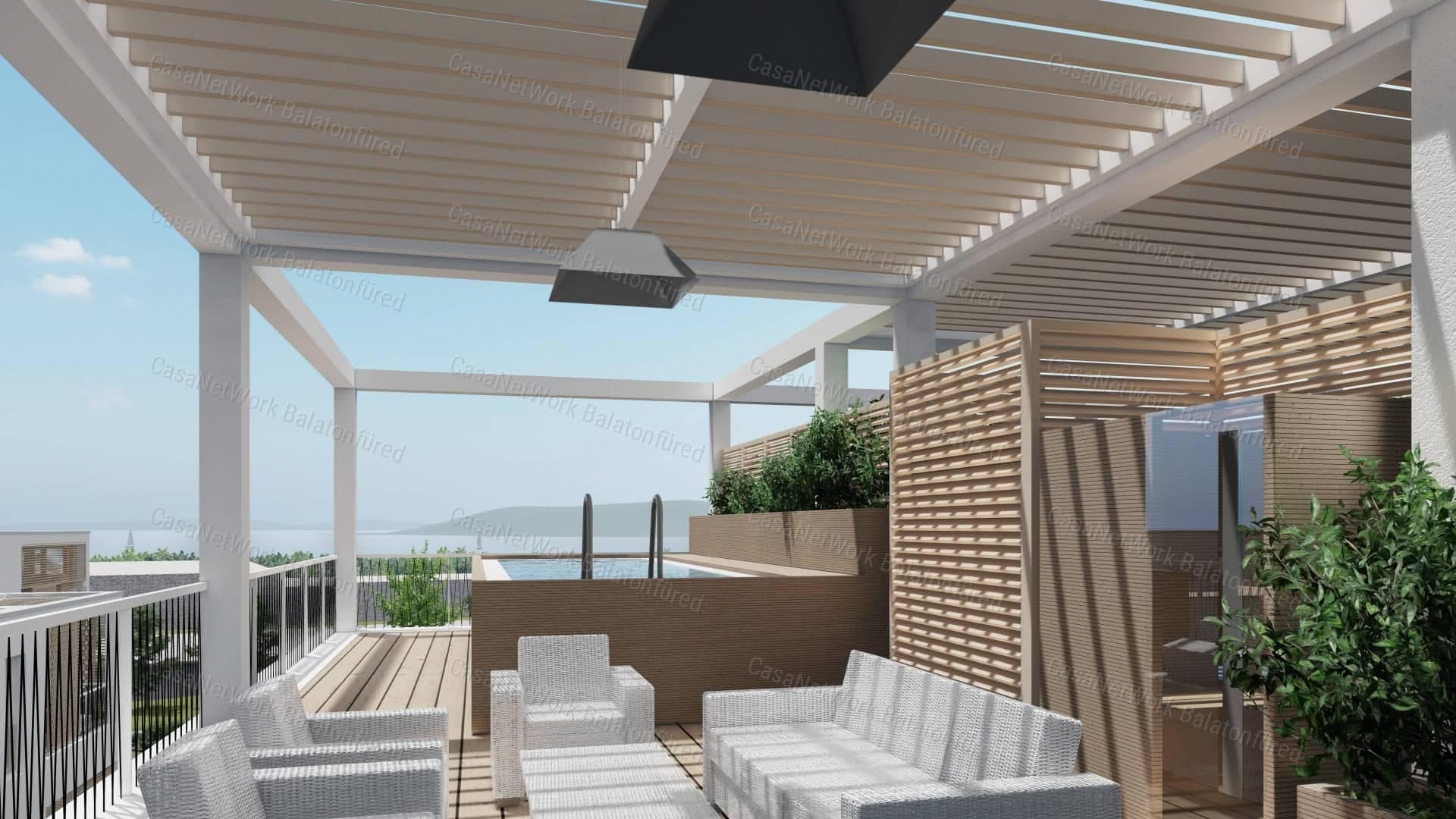 Penthouse-Neubau mit Seeblick in Balatonfüred